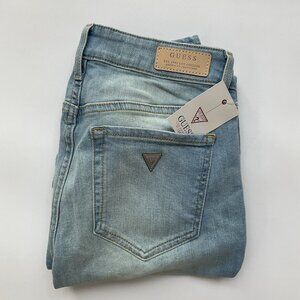 Guess Women’s Power Curvy Mid Rise Skinny Jeans Light Blue Size 27